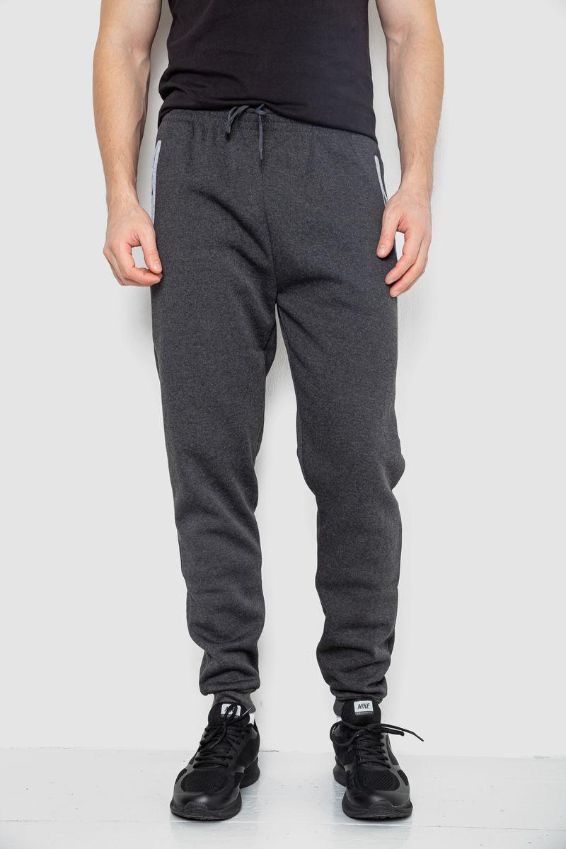 Спортивні штани чоловічі на флісі, колір темно-сірий, 244R4643, фото 1