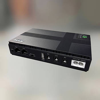 ДБЖ для роутера Mini DC UPS TTN DC1018P, 10400mAh, 18W, DC 5V/9V/12V, USB, PoE LAN 15V/24V