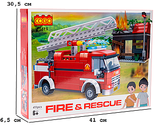 Конструктор "Пожежники" (411 елм.) Порятунок будиночка / COGO