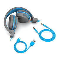 Навушники Jlab JBuddies Studio Wireless Graphite/Blue (IEUHBSTUDIORGRYBLU4), фото 4