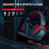 Геймерські навушники Kotion Each H-6 з підтримкою об'ємного звуку 7.1 (Чорно-червоний), фото 2