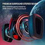 Геймерські навушники Kotion Each H-6 з підтримкою об'ємного звуку 7.1 (Чорно-червоний), фото 3