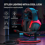 Геймерські навушники Kotion Each H-6 з підтримкою об'ємного звуку 7.1 (Чорно-червоний), фото 5