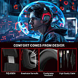 Геймерські навушники Kotion Each H-6 з підтримкою об'ємного звуку 7.1 (Чорно-червоний), фото 6