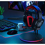 Геймерські навушники Kotion Each H-6 з підтримкою об'ємного звуку 7.1 (Чорно-червоний), фото 8