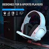 Геймерські навушники Kotion Each H-6 з підтримкою об'ємного звуку 7.1 (Білий), фото 2