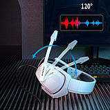 Геймерські навушники Kotion Each H-6 з підтримкою об'ємного звуку 7.1 (Білий), фото 4