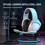 Геймерські навушники Kotion Each H-6 з підтримкою об'ємного звуку 7.1 (Білий), фото 5