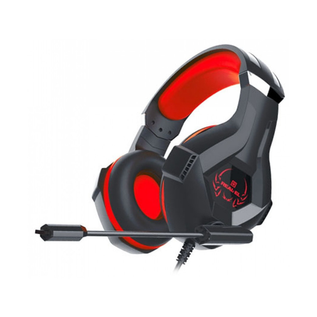 Навушники REAL-EL GDX-7575 Black-Red, фото 1