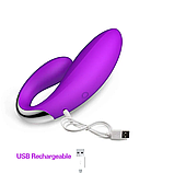 Подвійний вібратор із пультом, Вібратор для подвійної стимуляції, Вагінально-кліторальний стимулятор, Інтимні ігри, фото 4