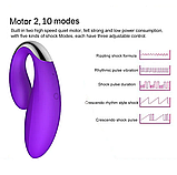 Подвійний вібратор із пультом, Вібратор для подвійної стимуляції, Вагінально-кліторальний стимулятор, Інтимні ігри, фото 6