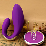 Подвійний вібратор із пультом, Вібратор для подвійної стимуляції, Вагінально-кліторальний стимулятор, Інтимні ігри, фото 9