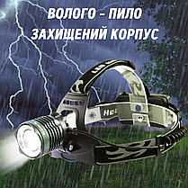 Потужний ліхтар налобний водонепроникний ліхтарик на голову Police BL-2189 з червоним LED і USB зарядкою, фото 5