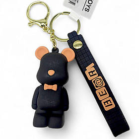 Брелок Ведмедик з метеликом чорний