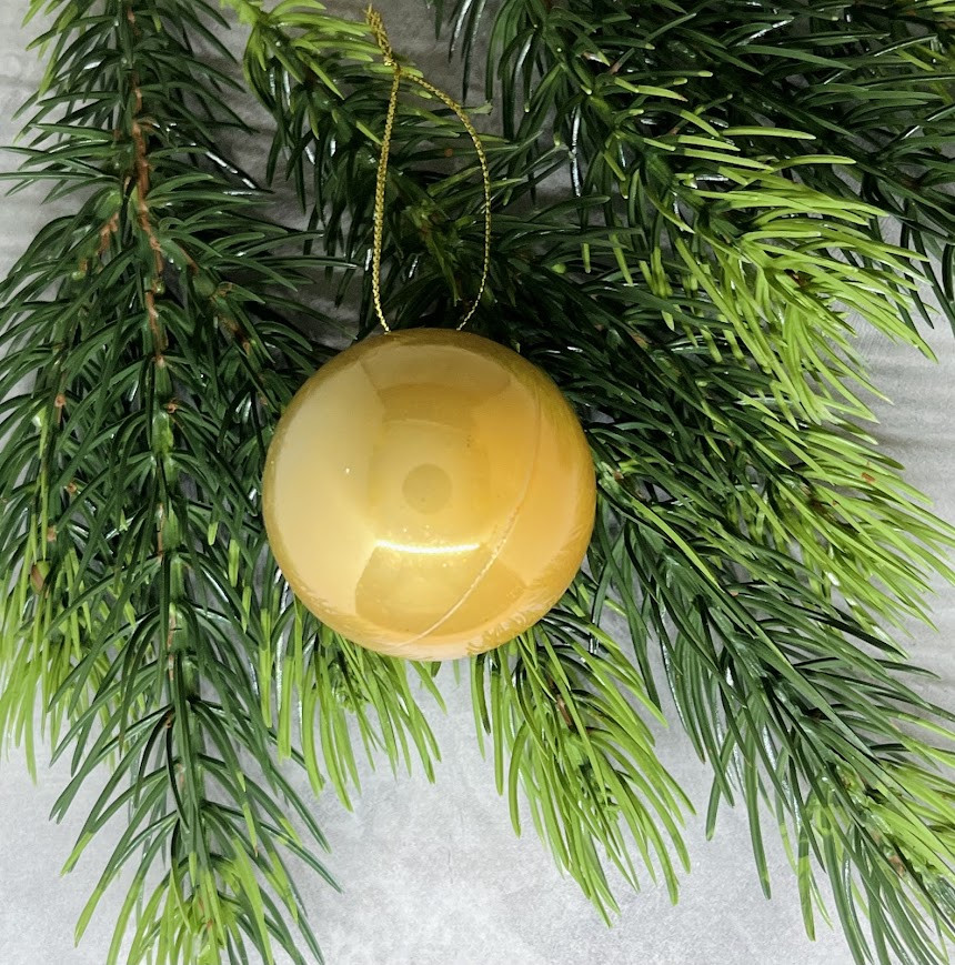 Новорічна куля блискуча d =4,5 см, колір золото, поштучно, Золотий, фото 1