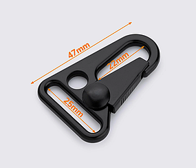 Карабін металевий чорний матовий MD-09, 25мм