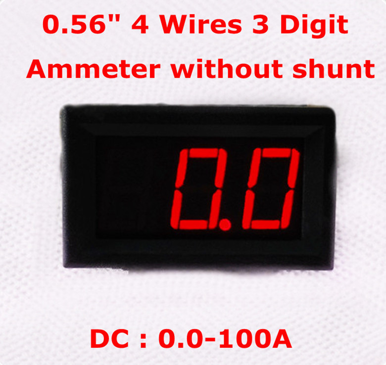 Цифровий амперметр 100 А з живленням DC 4-30V без шунта, фото 1