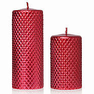 Декоративна свічка Cadiz 70/115 червоний перламутр, фото 2