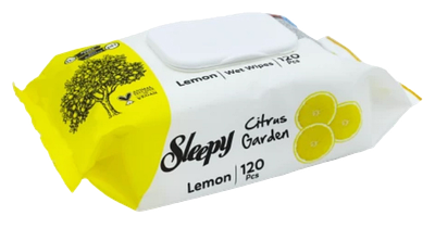 Вологі серветки Sleepy Citrus Garden з клапаном в асортименті, 120шт