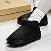 Зимові жіночі UGG Classic Ultra Mini Platform Black Чорні Взуття УГГІ Класік Міні низькі на платформі замша теплий щільний хутро, фото 7