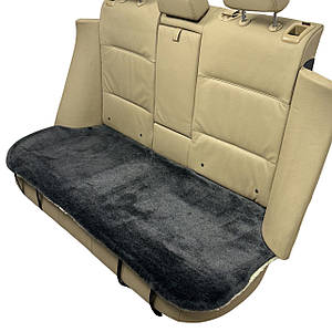 Хутряна накидка універсальний чохол - майка на заднє сидіння авто з овчини (Еко-хутро) сіра