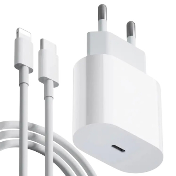 Зарядний пристрій HS-155 блок живлення зі шнуром 1м 20W USB-C Білий, фото 1