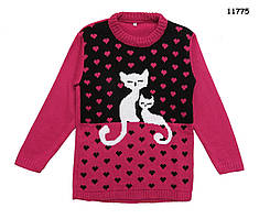 В'язана кофта "Коти" для дівчинки. 6 років