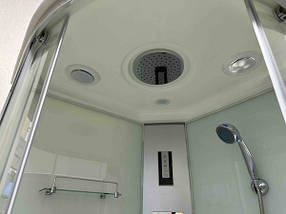 Душовий бокс VERONIS BN 4 100 CHROME 100х100х220 см на низькому піддоні прозоре скло розсувні двері, фото 3