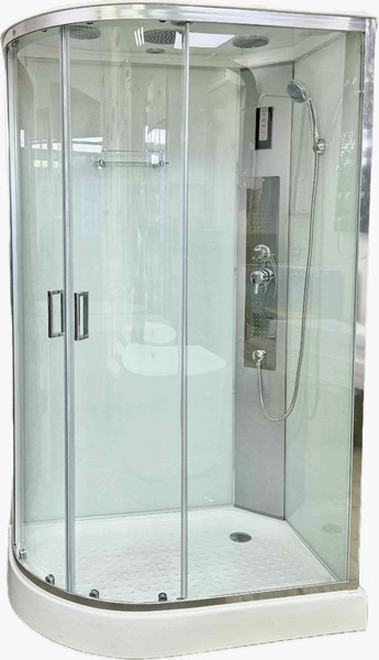 Душовий бокс VERONIS BN 4 120 white CHROME 120х80х215 см на низькому піддоні правобічний з гідромасажем