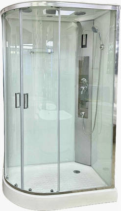 Душовий бокс VERONIS BN 4 120 white CHROME 120х80х215 см на низькому піддоні правобічний з гідромасажем, фото 1
