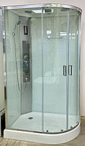 Душовий бокс VERONIS BN 4 120 white CHROME 120х80х215 см на низькому піддоні лівосторонній з гідромасажем, фото 3