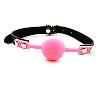 Кляп в рот БДСМ с чрозовым силиконовим шариком