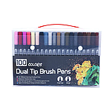 Набір акварельних маркерів для малювання та скетчингу 100 кольорів, двосторонні акварельні маркери Brush, фото 5