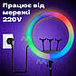 Світлодіодна кільцева лампа 56 см RGB 15 режимів Ring Fill Light з штативом на 2 м селфі кільце кільце кільцеве світло, фото 3