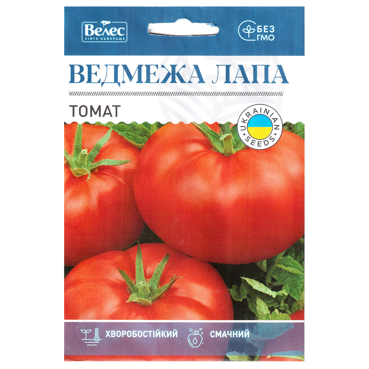 Насіння томату середньостиглого, високорослого "Ведмежа лапа" (1 г) від ТМ "Велес", Україна