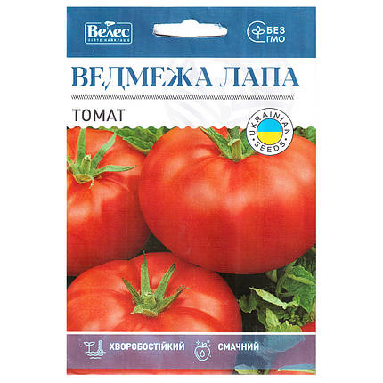 Насіння томату середньостиглого, високорослого "Ведмежа лапа" (1 г) від ТМ "Велес", Україна, фото 1