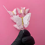 Вафельний декор Slado Метелики білі 3,5х3 см 7 шт, фото 2