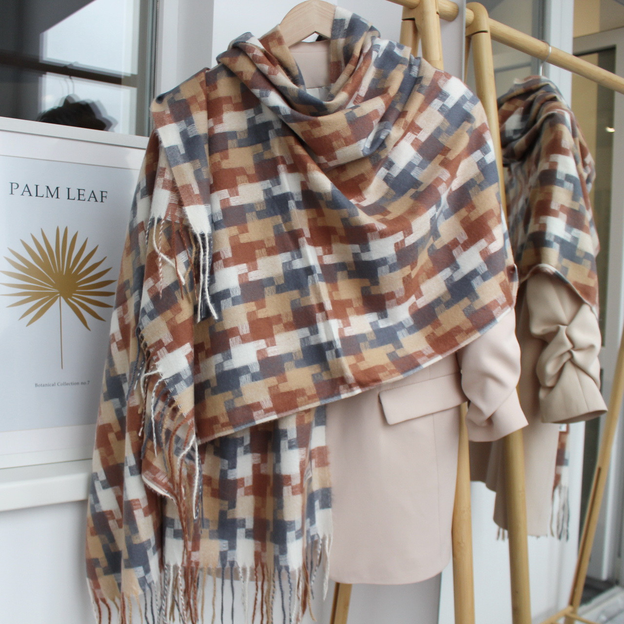 Кашеміровий шарф у клітку "Лорен" 139014, фото 1