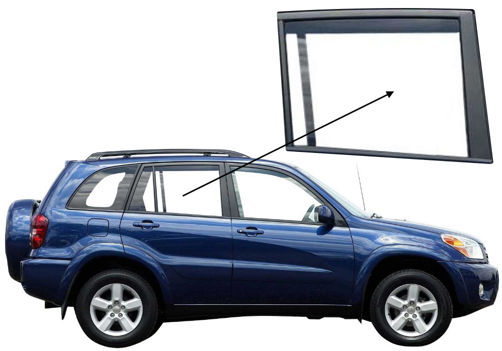 Бічне скло Toyota RAV-4 2000-2006 задніх дверей праве, фото 1