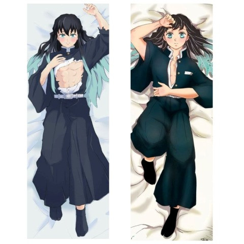 Дакімакура 180х60 см Муічіро Токіто Muichiro Tokito Клинок Разсікаючий Демонів Подушка з наволочкою обнімашка, фото 1