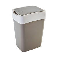 Популярний! Контейнер для сміття Алеана Євро Какао / біла троянда 25 л (алн 123067/какао/біла роза) - Краща якість тільки на