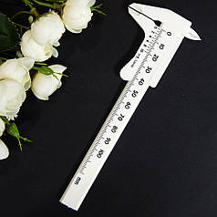 Міні-штангенциркуль на 100 мм, пластиковий, 16х6 см, білий