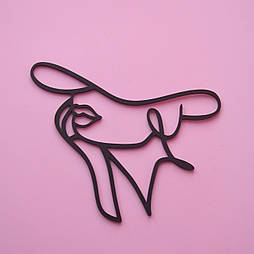 Топпер ДВП чорний "Жіночий сілует" (обличчя №8)