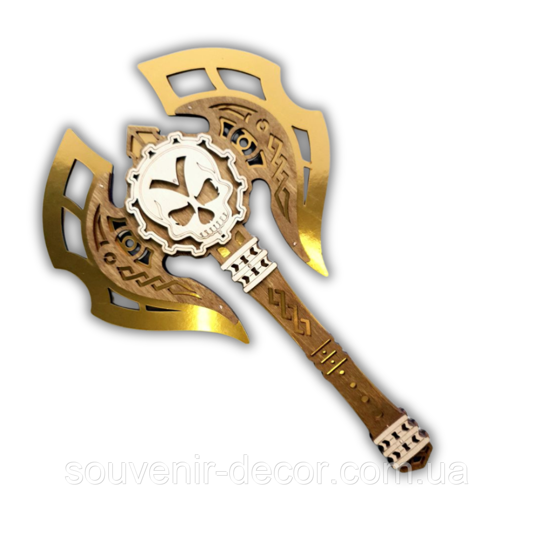 Дерев'яна дитяча сокира "Череп", іграшкова зброя, фото 1