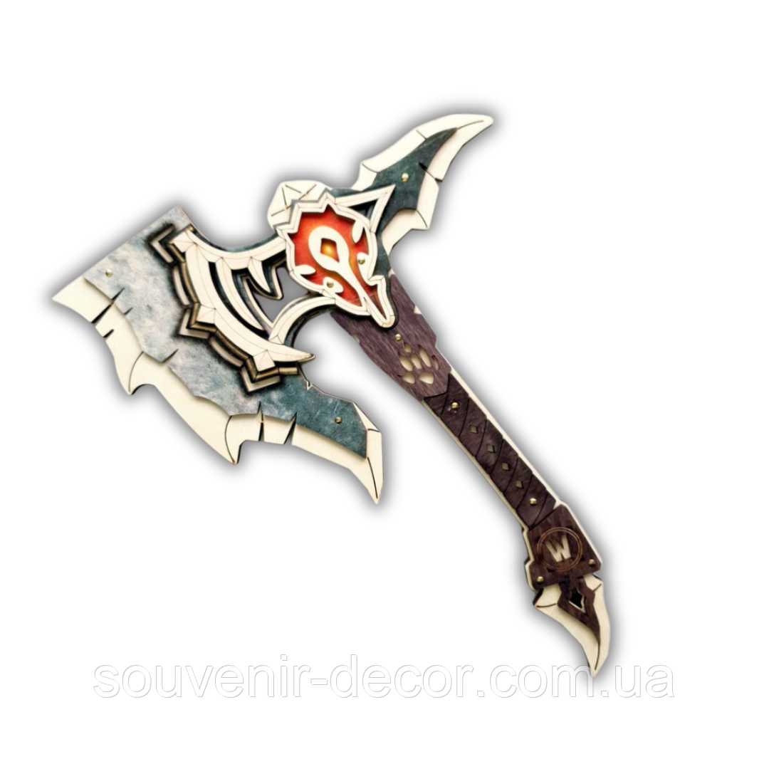 Дерев'яна дитяча сокира "ОРК WOOD PRINT", іграшкова зброя, фото 1