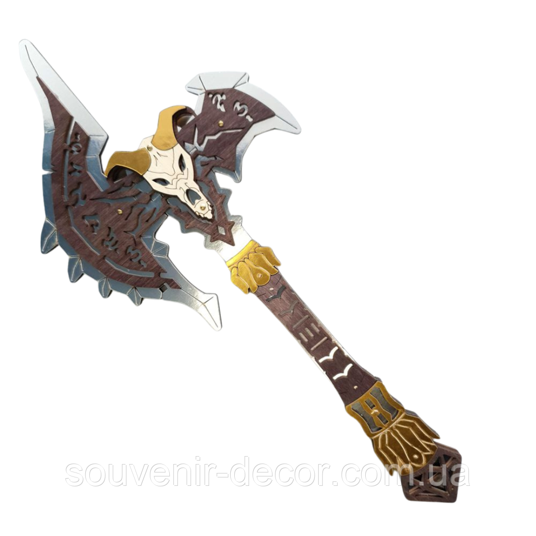 Дерев'яна дитяча сокира "SHADOW MOURNE CHROME-BLACK", іграшкова зброя, фото 1