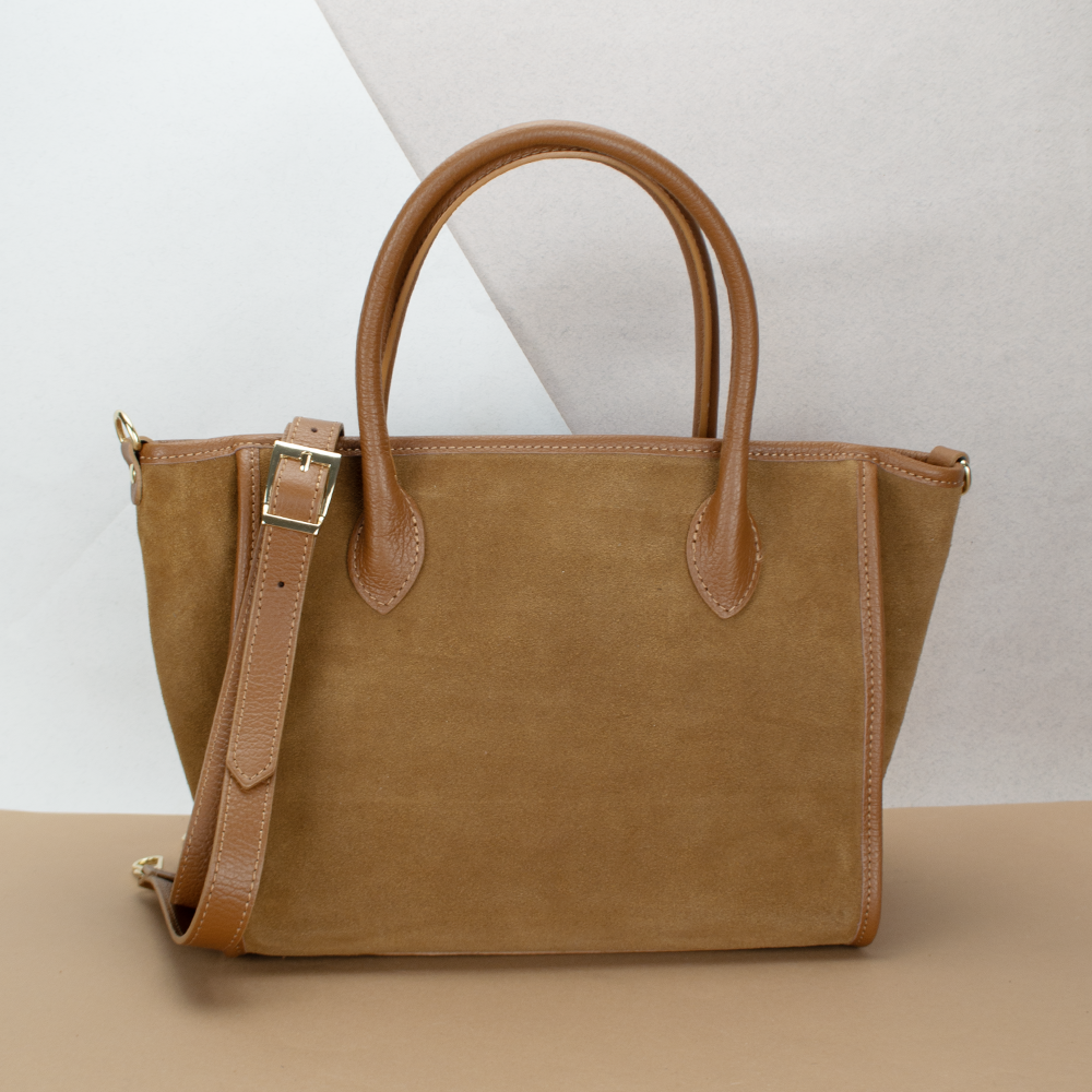 Сумка жіноча замшева Virginia Conti 03756 темно-руда з 2 ручками