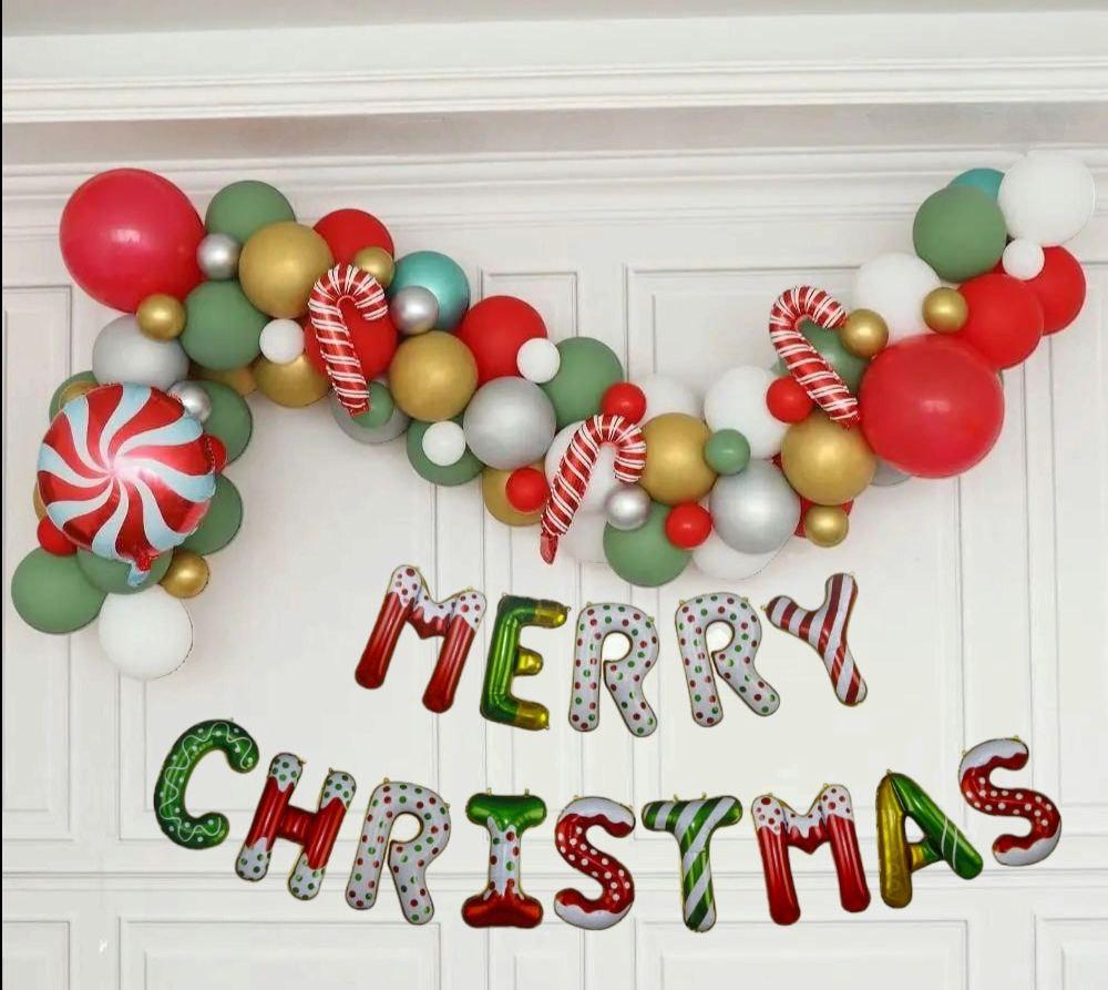 Набір повітряних кульок для фотозони Merry Christmas