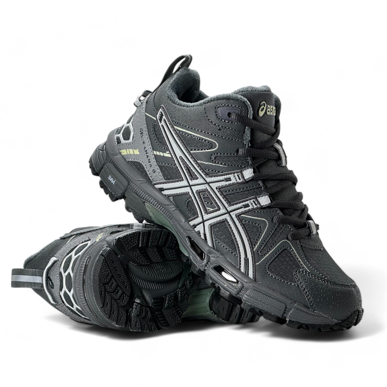 Жіночі зимові високі кросівки Asics Gel-Kahana 8 на хутрі сірі
