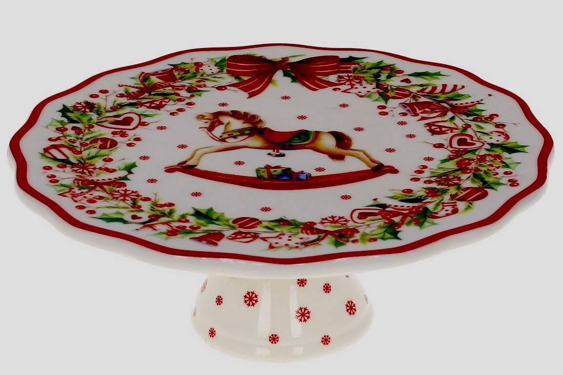 Підставка для торта порцелянова "Різдвяна Фантазія", 20 см, фото 1